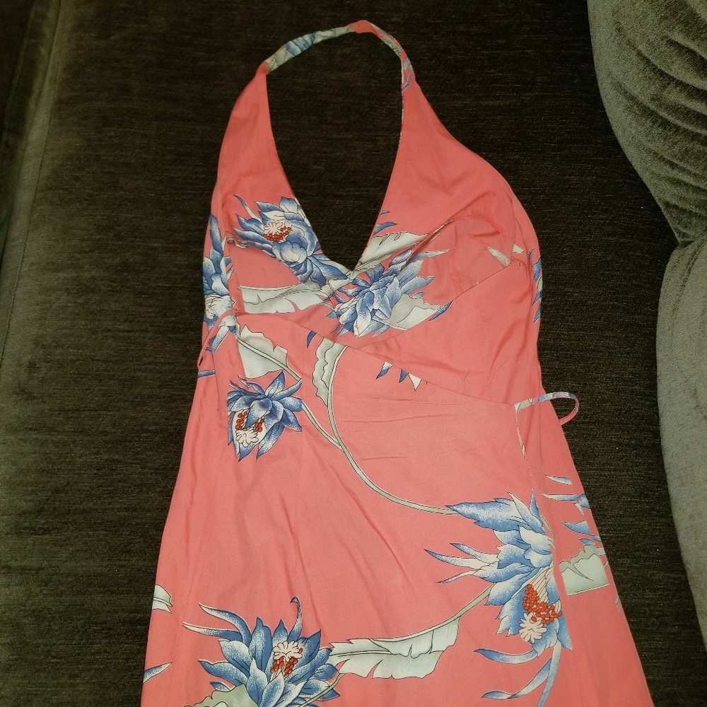 Floral print halter dress